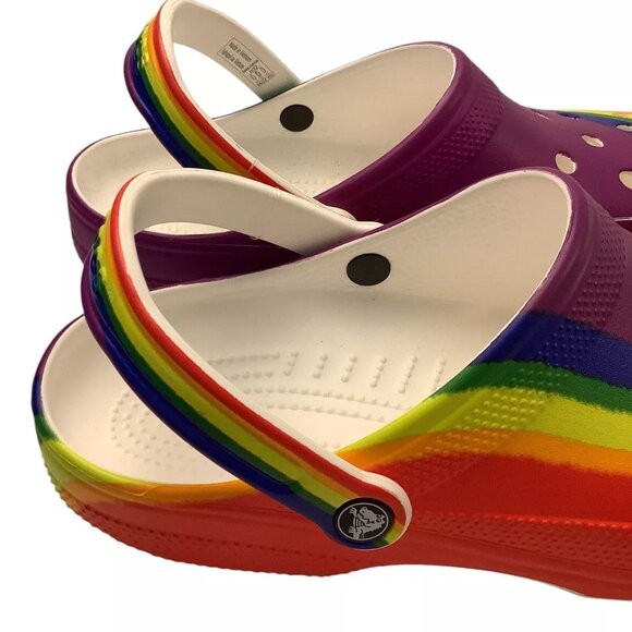 New Crocs Classic Rainbow Dye Clog Pride Mens Size 12 NWT main image 5